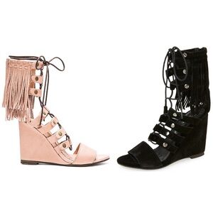 BUNDLE Free People Womens Solstice Fringe Wedge